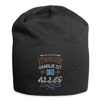 mutter geburtstag cool geschenk familienwerte - Jersey-Beanie - Schwarz - Vorne