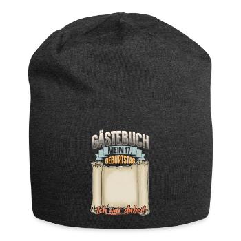 17. Geburtstag Gästebuch - Jersey-Beanie - Anthrazit - Vorne