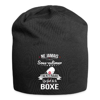 Sous-estimer un trentenaire qui fait de la boxe - Bonnet en jersey - noir - Devant