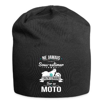 Sous-estimer un trentenaire sur sa moto - Bonnet en jersey - noir - Devant