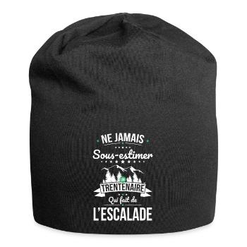 Sous-estimer trentenaire qui fait de l'escalade - Bonnet en jersey - noir - Devant
