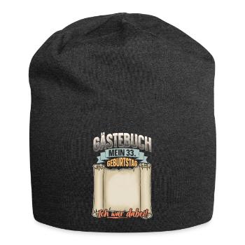 33. Geburtstag Gästebuch - Jersey-Beanie - Anthrazit - Vorne