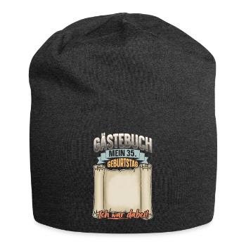 35. Geburtstag Gästebuch - Jersey-Beanie - Anthrazit - Vorne
