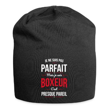Je ne suis pas parfait mais je suis boxeur - Bonnet en jersey - noir - Devant