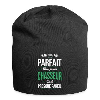 Pas parfait mais chasseur c'est presque pareil - Bonnet en jersey - noir - Devant