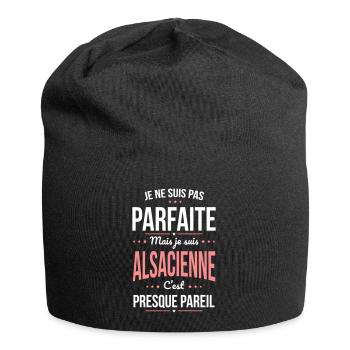 Je ne suis pas parfaite mais je suis Alsacienne - Bonnet en jersey - noir - Devant