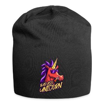 Bad ass unicorn - Jersey-Beanie - Schwarz - Vorne