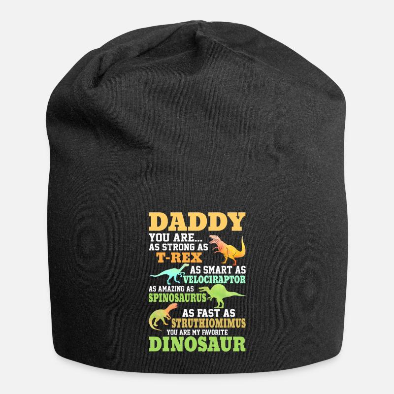 Papa, du bist so stark wie ein Trex - Jersey-Beanie - Schwarz
