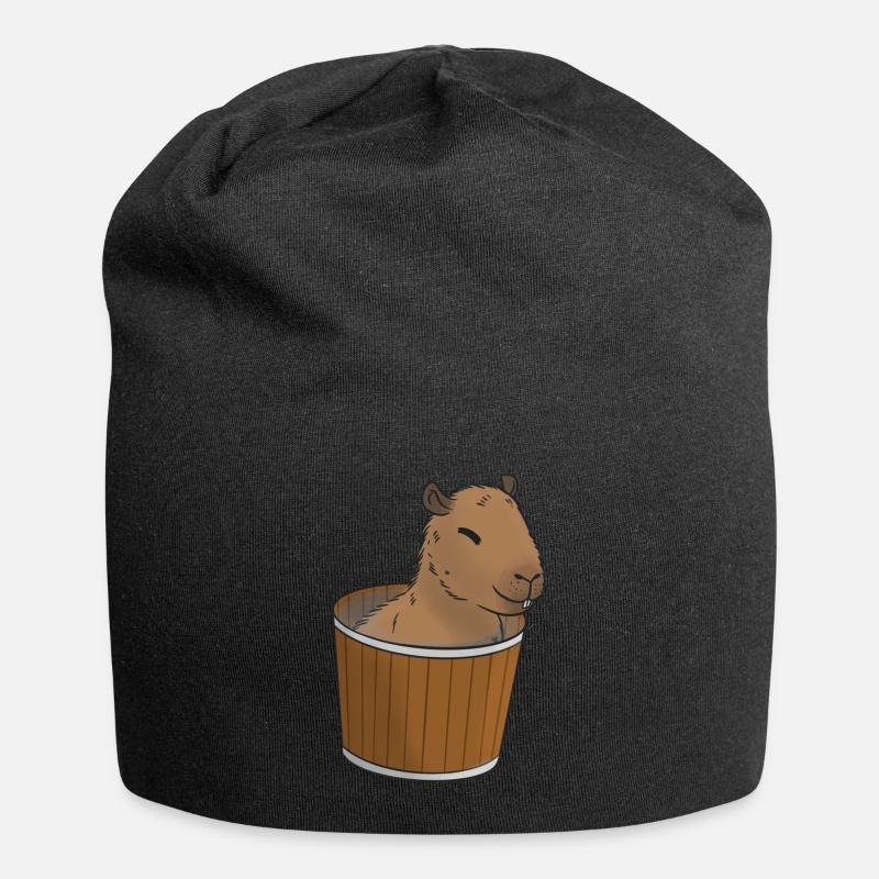Capybara Meme - Jersey-Beanie - Schwarz