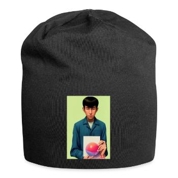 Bubble Gum Kunst Bild - Selfie Artwork on LSD - Jersey-Beanie - Schwarz - Vorne