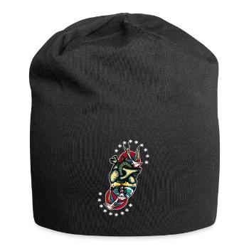 Cœur hirondelles - Bonnet en jersey - noir - Devant