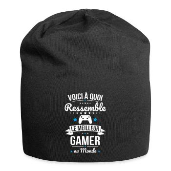 Voici à quoi ressemble le meilleur gamer au monde - Bonnet en jersey - noir - Devant