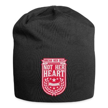 break her bed Zitat - Jersey-Beanie - Schwarz - Vorne