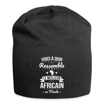 Voici à quoi ressemble le meilleur Africain - Bonnet en jersey - noir - Devant
