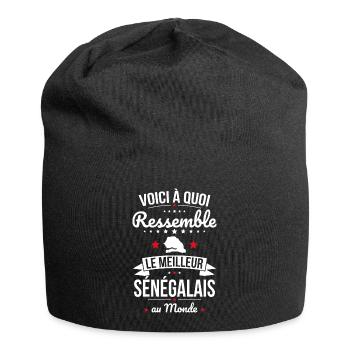 Voici à quoi ressemble le meilleur Sénégalais - Bonnet en jersey - noir - Devant