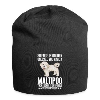 Maltipoo Hund - Jersey-Beanie - Schwarz - Vorne