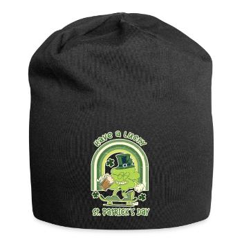 ST. Patrick's Day Skater Clover - Jersey Beanie - black - Front