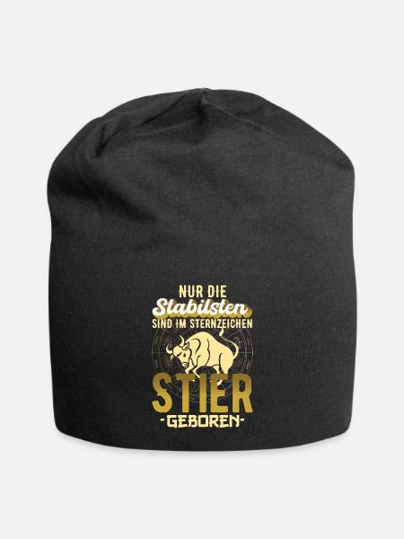 Sternzeichen Stier Geburtstag Geschenk - Jersey-Beanie - Schwarz