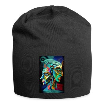 Métamorohose de deux visages individuels - Bonnet en jersey - noir - Devant