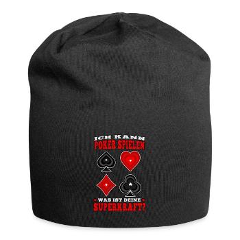 Ich kann Poker spielen pokern Casino Pokerspieler - Jersey-Beanie - Schwarz - Vorne