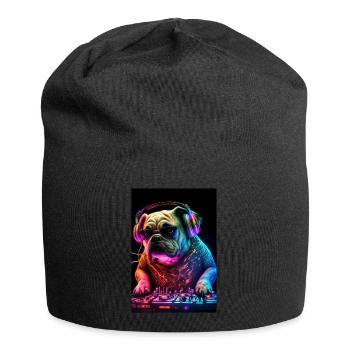 Bulldog DJ Chien DJ - Bonnet en jersey - noir - Devant