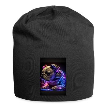 Bulldog DJ Chien DJ - Bonnet en jersey - noir - Devant