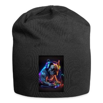 Bulldog DJ Chien DJ - Bonnet en jersey - noir - Devant