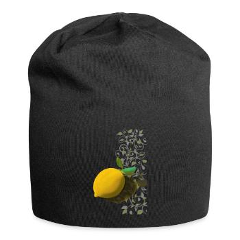 Lemon and Delicate Tendrils - Jersey Beanie - black - Front
