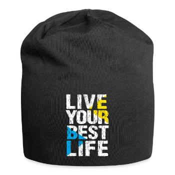 LEBE DEIN BESTES LEBEN - Jersey-Beanie - Schwarz - Vorne