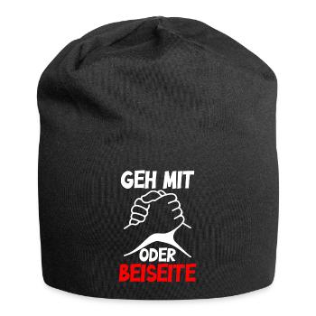 Geh mit oder beiseite - Design - Jersey-Beanie - Schwarz - Vorne