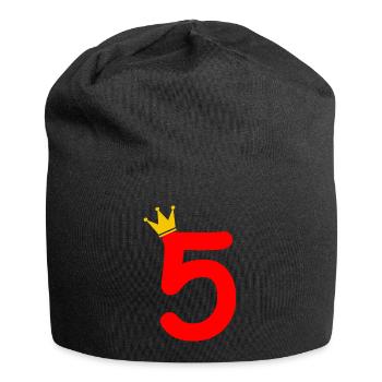 5th Birthday Gift - Jersey Beanie - black - Front