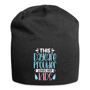 This Daycare Provider Loves Her Kids - Daycare - Jersey Beanie - black - Front