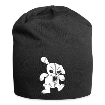 Monströses weißes Kaninchen - Jersey-Beanie - Schwarz - Vorne