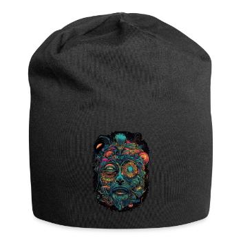 Trippy Explosion - Psychedelisches Motiv - Jersey-Beanie - Schwarz - Vorne