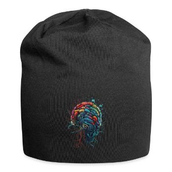 Cerveau trippy surréaliste coloré, champignons arboricoles - Bonnet en jersey - noir - Devant