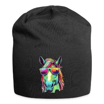 Eto the bespectacled horse - Jersey Beanie - black - Front