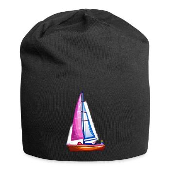 Segelsport Segeln Segelboot Segler Segelschiff - Jersey-Beanie - Schwarz - Vorne