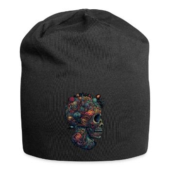 Surrealist, psychedelic trippy skull - Jersey Beanie - black - Front