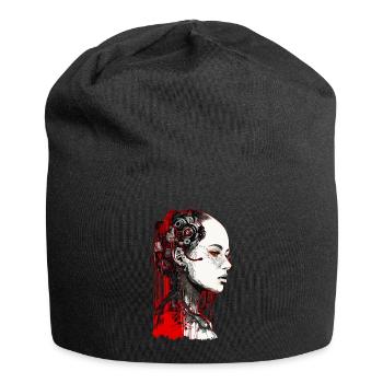 Belle femme gothique cyborg - Trash Polka Art - Bonnet en jersey - noir - Devant