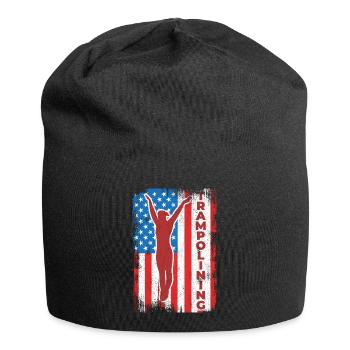 Trampolinspringen USA Flagge - Jersey-Beanie - Schwarz - Vorne
