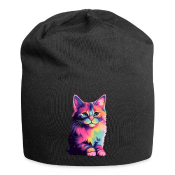 Universe Cat - Jersey-Beanie - Schwarz - Vorne