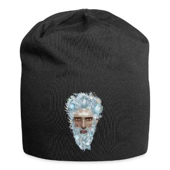 geheimnisvolles Porträt eines Wassermanns - Jersey-Beanie - Schwarz - Vorne