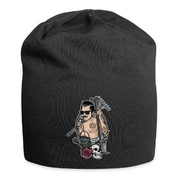 Gardener // Oldschool // Illustration - Jersey Beanie - black - Front