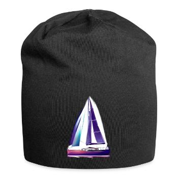 Segler Segelschiff Segeln Segelboot Segelsport - Jersey-Beanie - Schwarz - Vorne