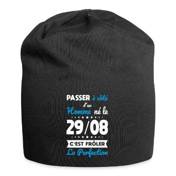 Anniversaire - Né le 29 Août Frôler perfection - Bonnet en jersey - noir - Devant