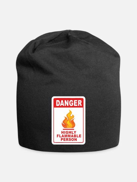 Gefahr Leicht entzündliche Person - Jersey-Beanie - Schwarz