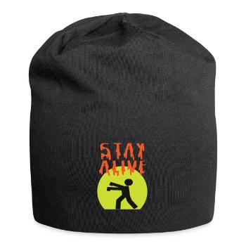 T-shirt de survie amusant avec le slogan « Stay Alive » - Bonnet en jersey - noir - Devant