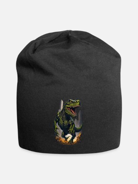 T Rex Dinosaurier - Jersey-Beanie - Schwarz