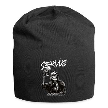 Sensenmann mit Bier - Jersey-Beanie - Schwarz - Vorne