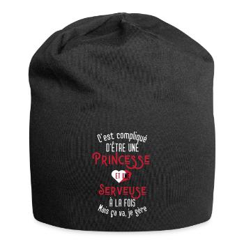 C'est compliqué d'être Une Princesse et Assistante - Bonnet en jersey - noir - Devant